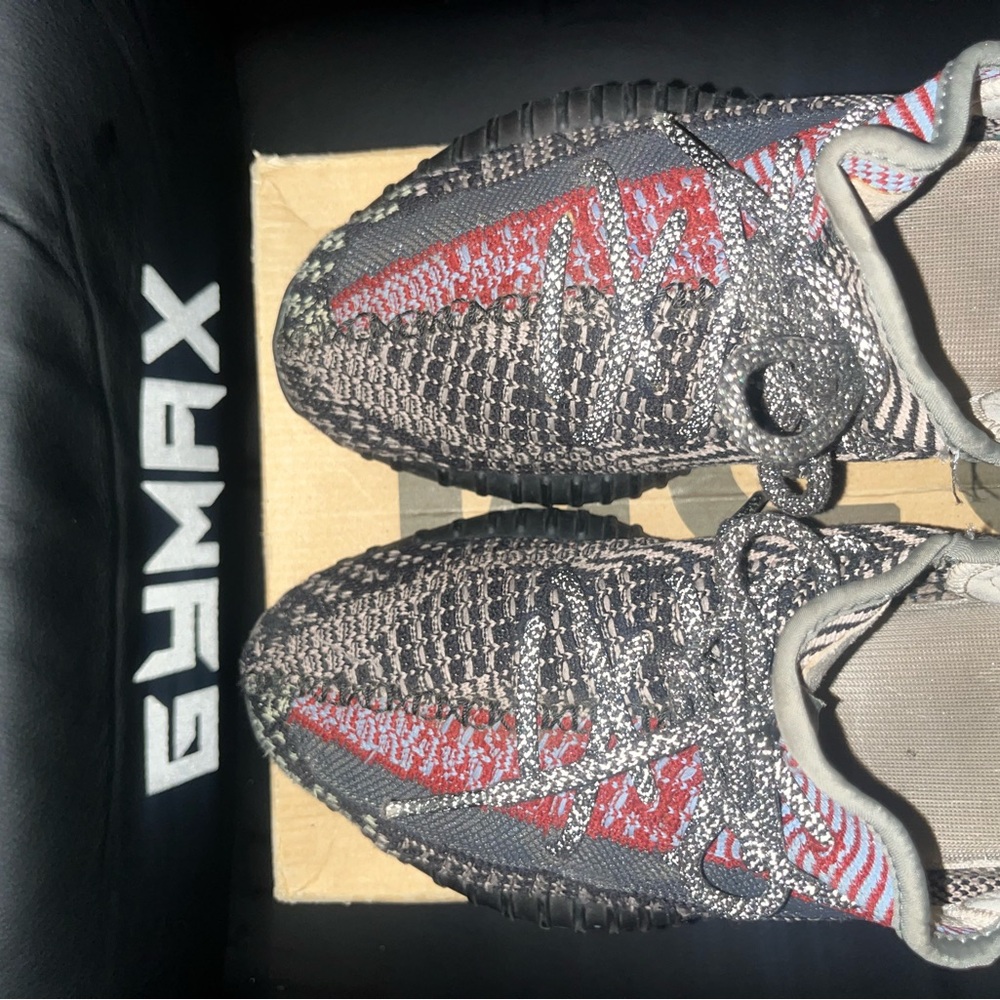 Adidas Men's Black and Red Knit Sneakers